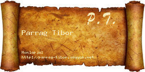 Parrag Tibor névjegykártya